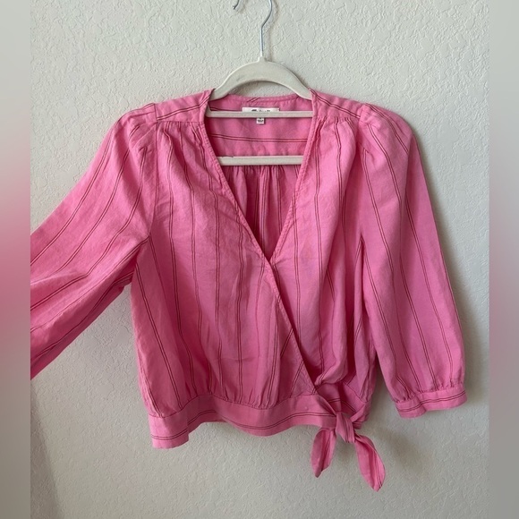 Madewell Wrap Top in Cecilia stripe size small - Picture 3 of 9